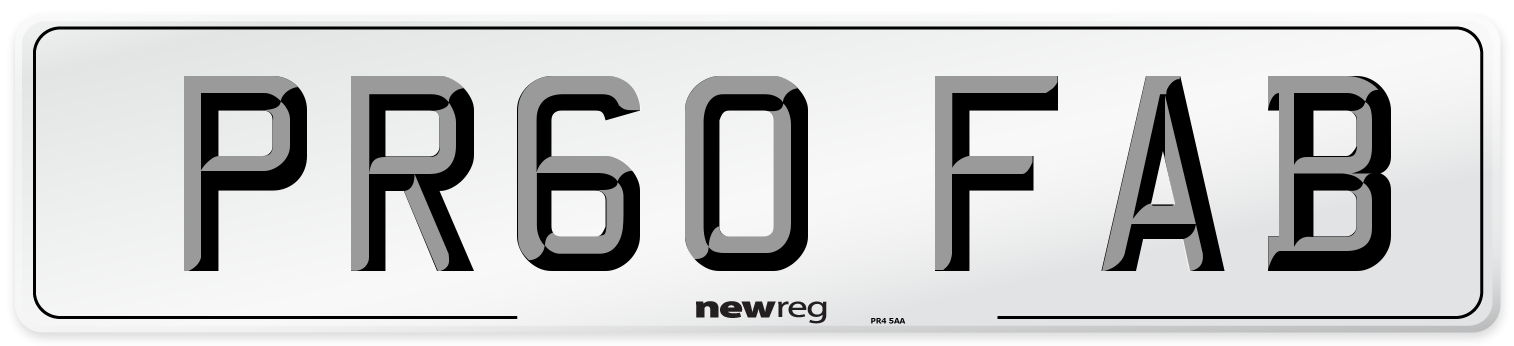 PR60 FAB Front Number Plate