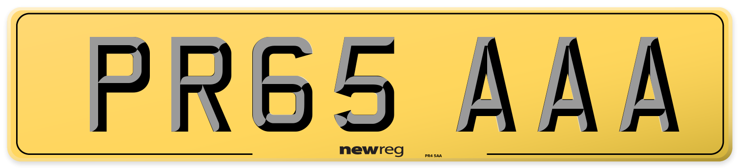 PR65 AAA Rear Number Plate