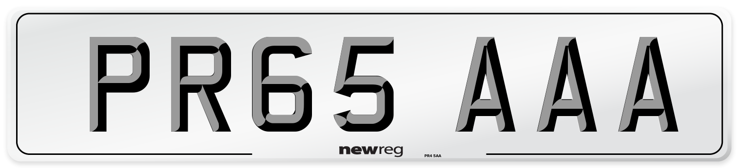 PR65 AAA Front Number Plate