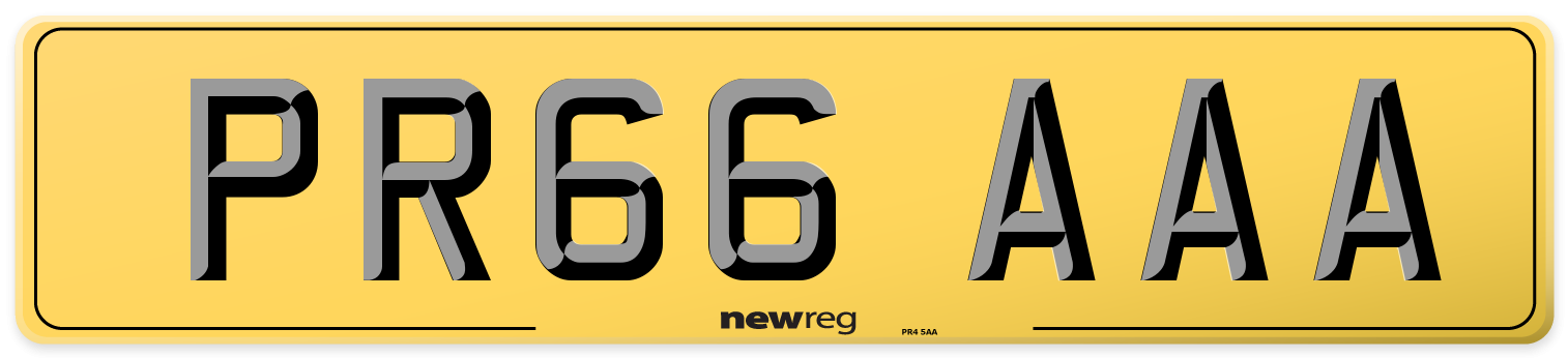 PR66 AAA Rear Number Plate