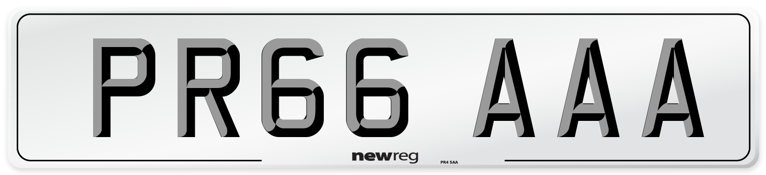 PR66 AAA Front Number Plate