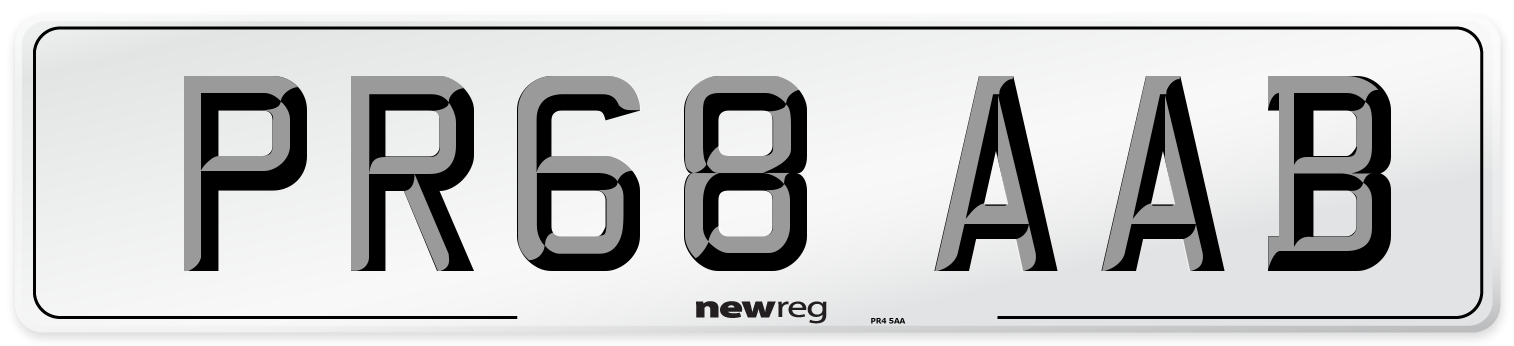 PR68 AAB Front Number Plate
