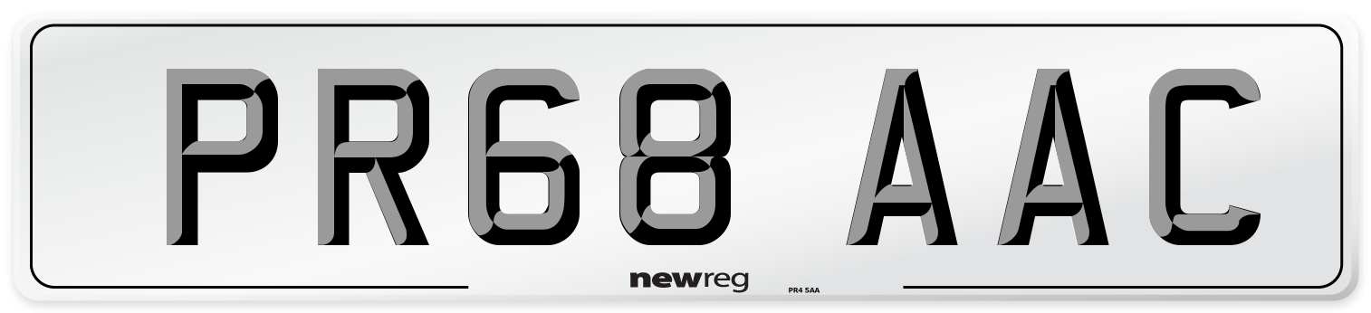 PR68 AAC Front Number Plate
