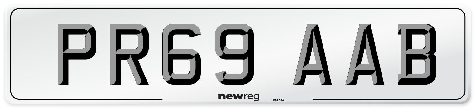 PR69 AAB Front Number Plate