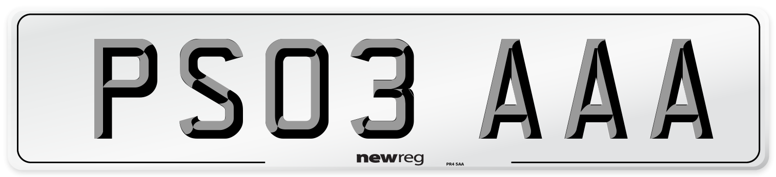 PS03 AAA Front Number Plate