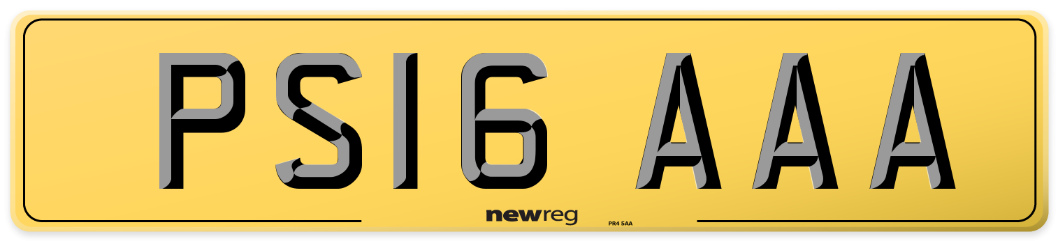 PS16 AAA Rear Number Plate
