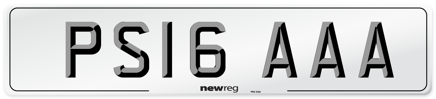 PS16 AAA Front Number Plate