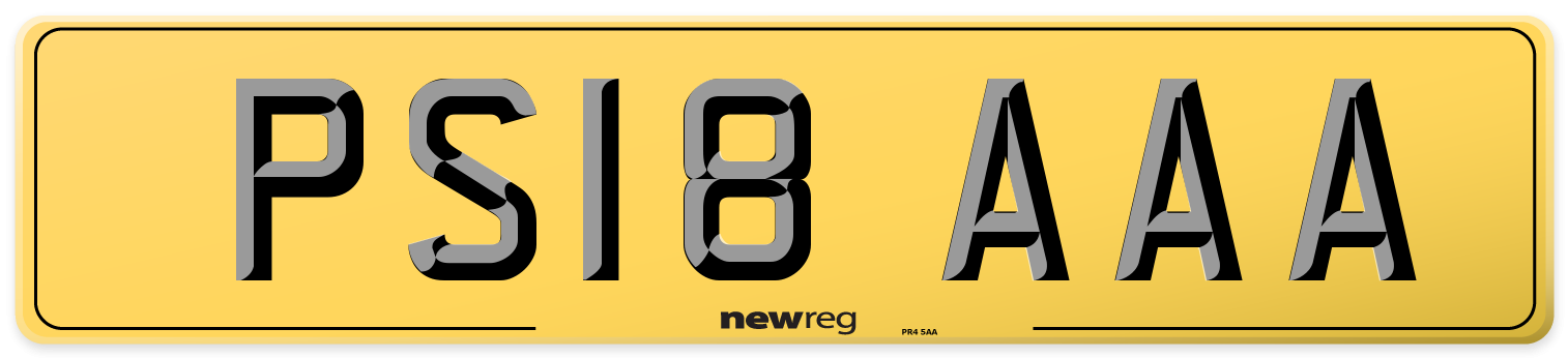 PS18 AAA Rear Number Plate