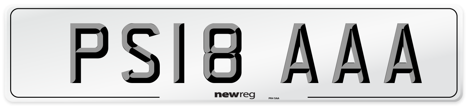PS18 AAA Front Number Plate