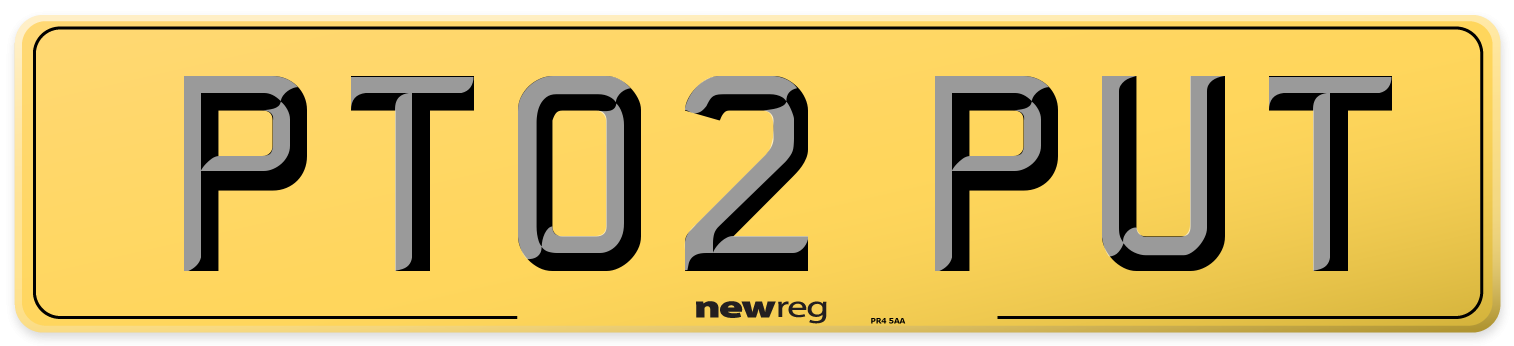 PT02 PUT Rear Number Plate