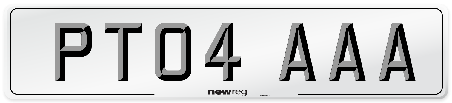 PT04 AAA Front Number Plate