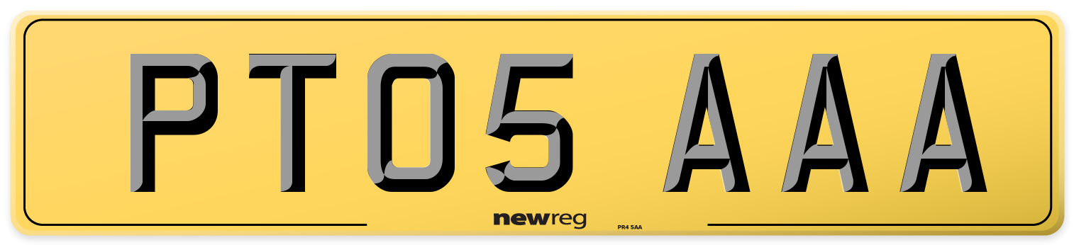 PT05 AAA Rear Number Plate