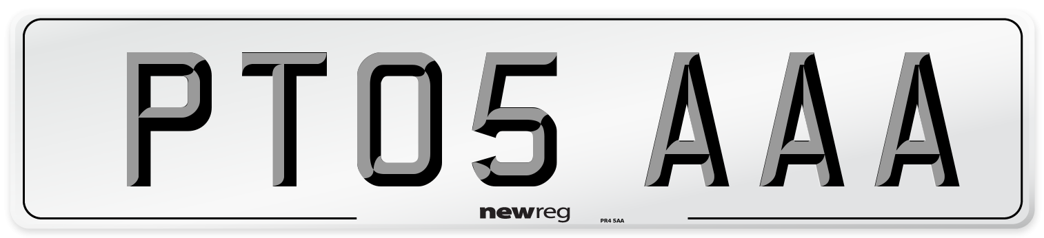 PT05 AAA Front Number Plate