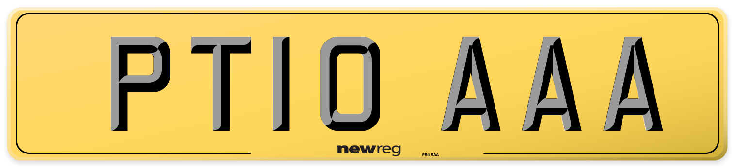 PT10 AAA Rear Number Plate