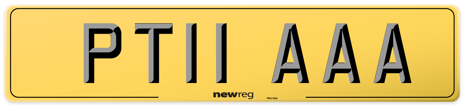PT11 AAA Rear Number Plate