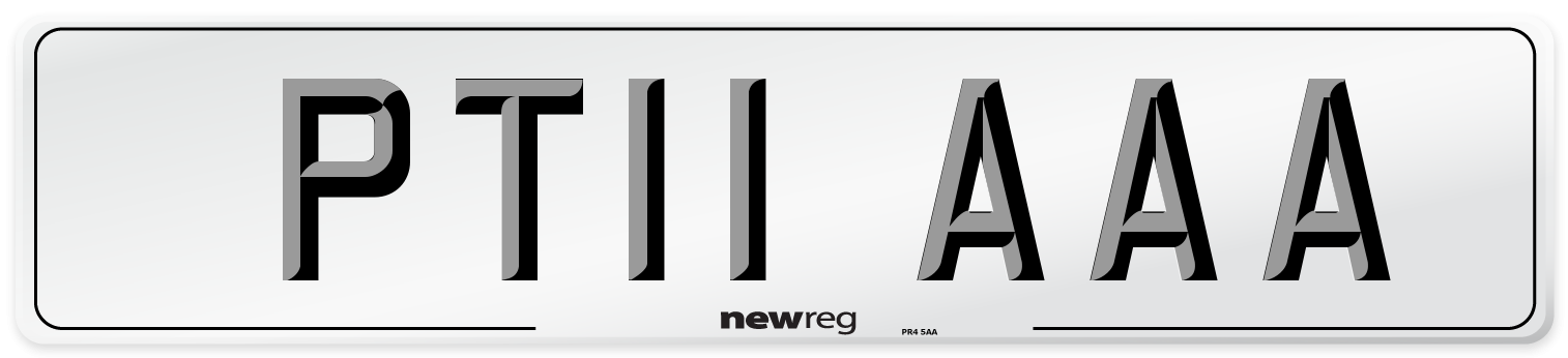 PT11 AAA Front Number Plate