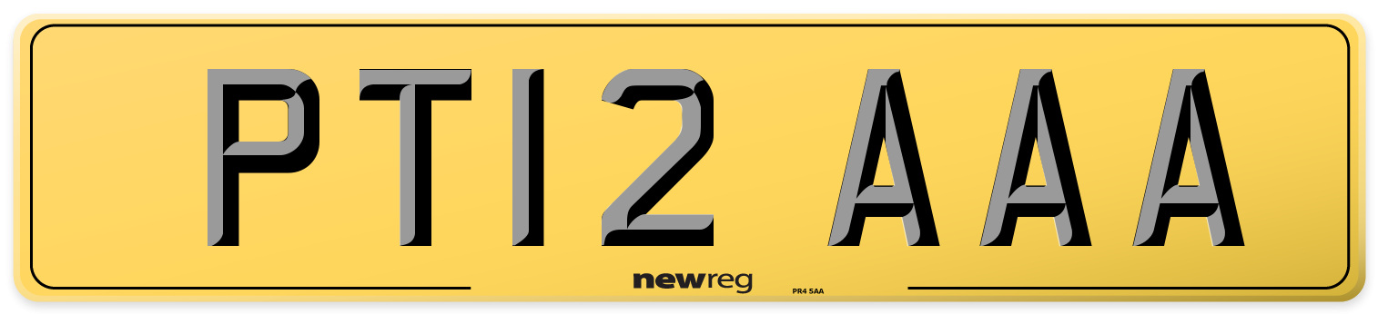 PT12 AAA Rear Number Plate