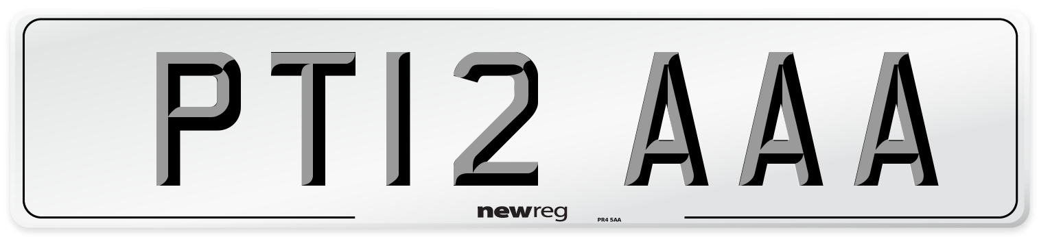 PT12 AAA Front Number Plate