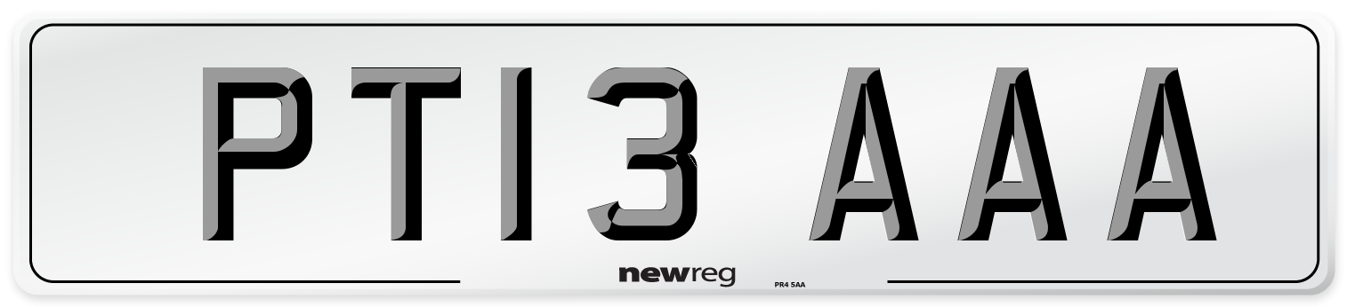 PT13 AAA Front Number Plate