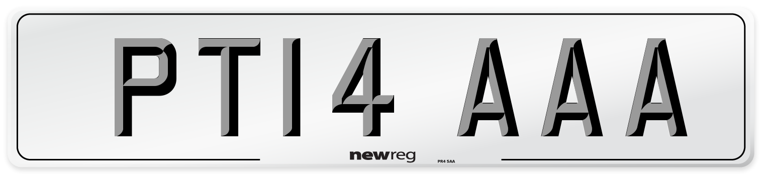 PT14 AAA Front Number Plate