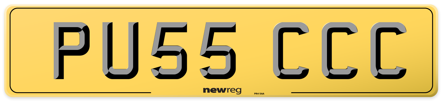 PU55 CCC Rear Number Plate