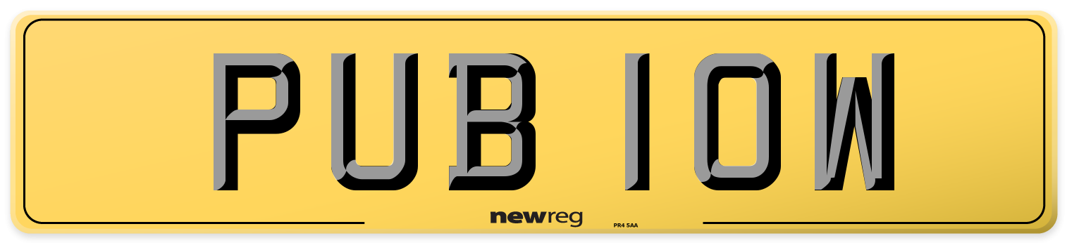 PUB 10W Rear Number Plate