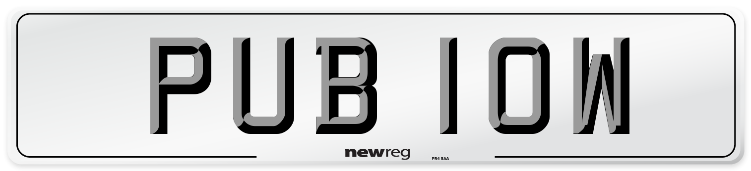 PUB 10W Front Number Plate