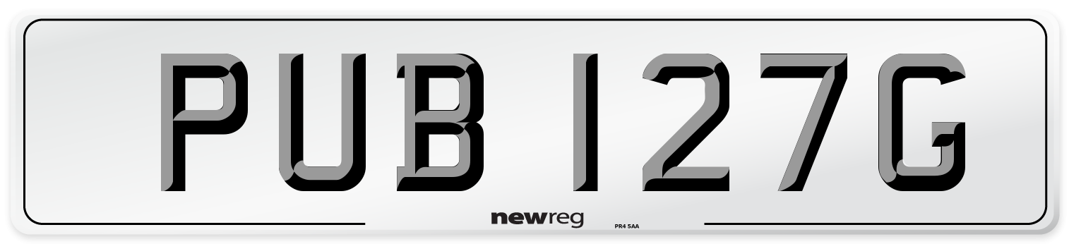 PUB 127G Front Number Plate
