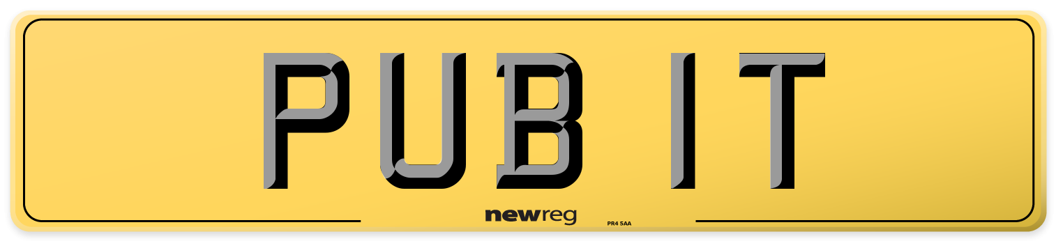 PUB 1T Rear Number Plate
