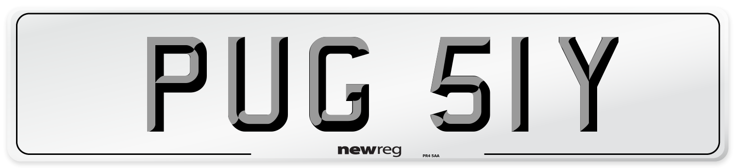 PUG 51Y Front Number Plate