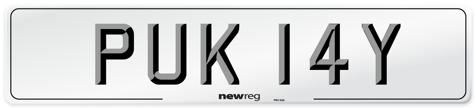 PUK 14Y Front Number Plate