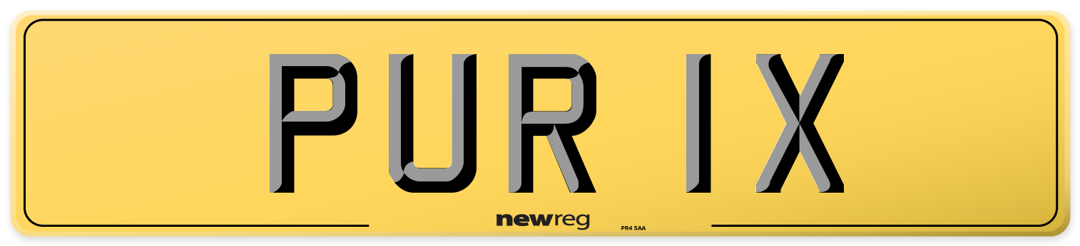 PUR 1X Rear Number Plate