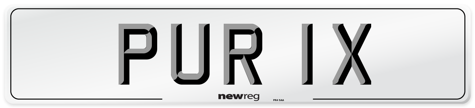PUR 1X Front Number Plate