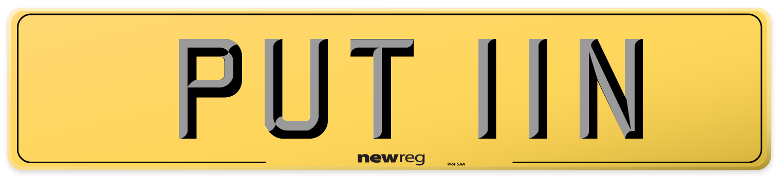 PUT 11N Rear Number Plate