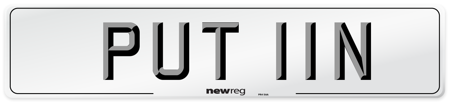 PUT 11N Front Number Plate