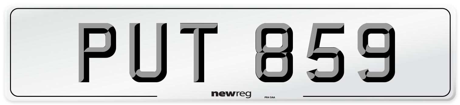 PUT 859 Front Number Plate