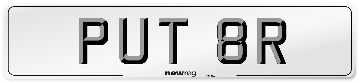 PUT 8R Front Number Plate