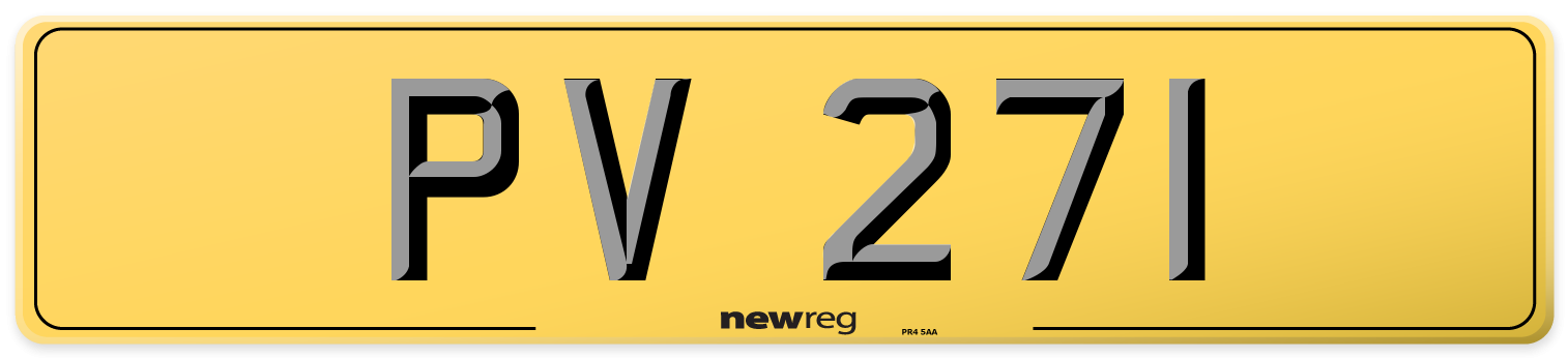PV 271 Rear Number Plate
