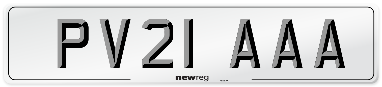 PV21 AAA Front Number Plate