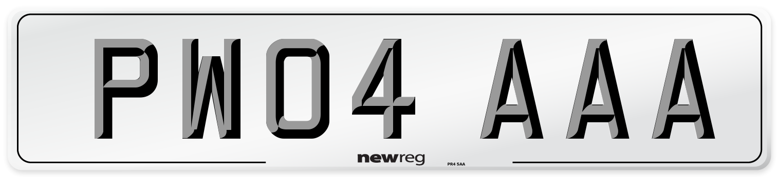 PW04 AAA Front Number Plate
