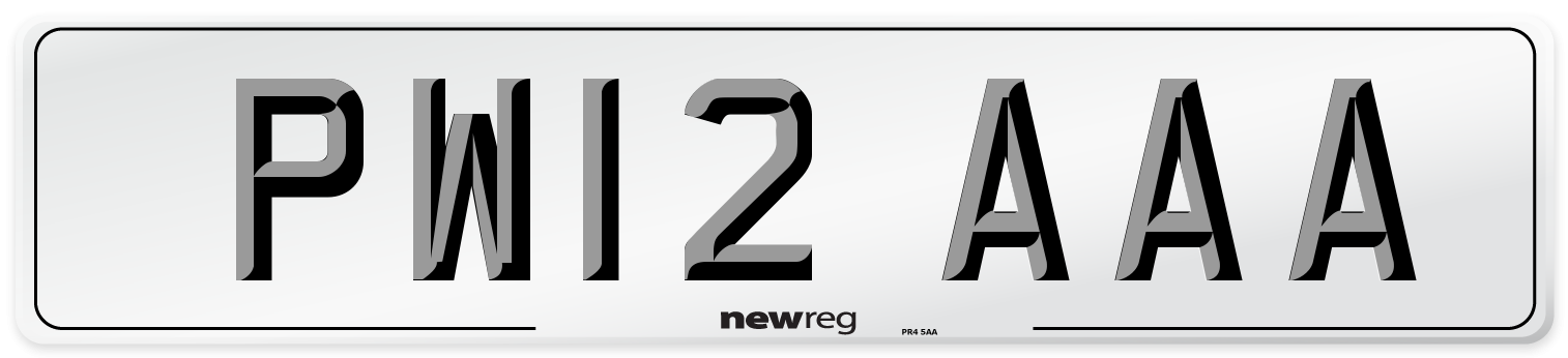 PW12 AAA Front Number Plate