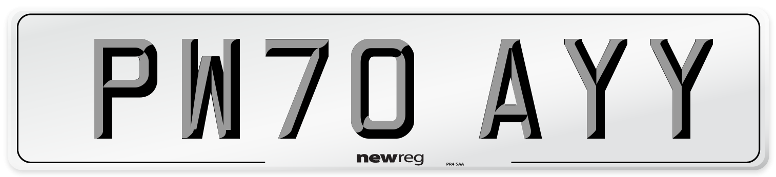 PW70 AYY Front Number Plate