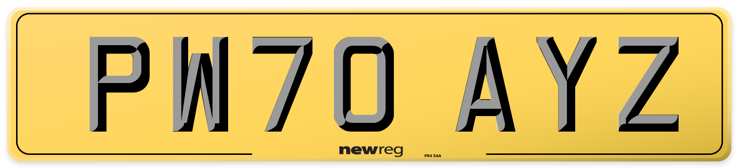 PW70 AYZ Rear Number Plate