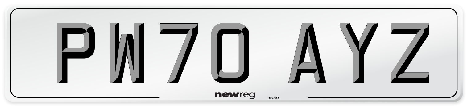 PW70 AYZ Front Number Plate
