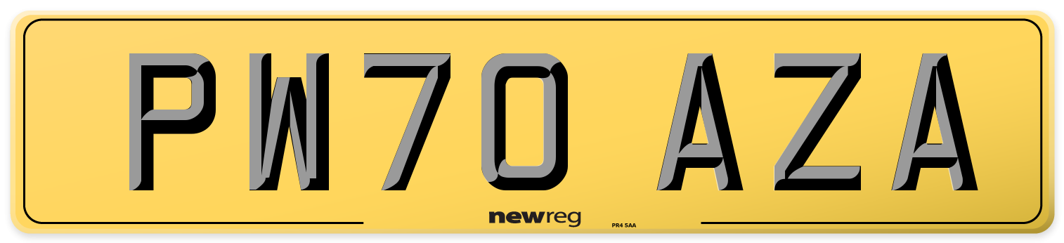 PW70 AZA Rear Number Plate