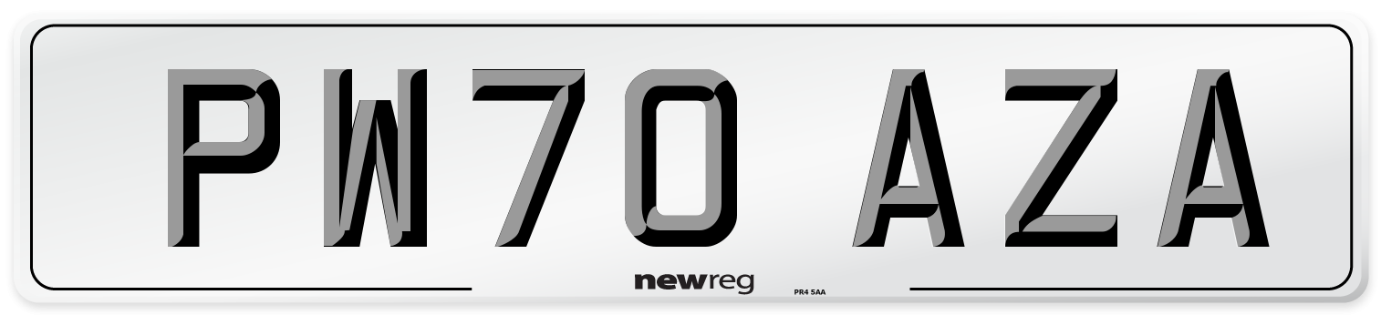 PW70 AZA Front Number Plate