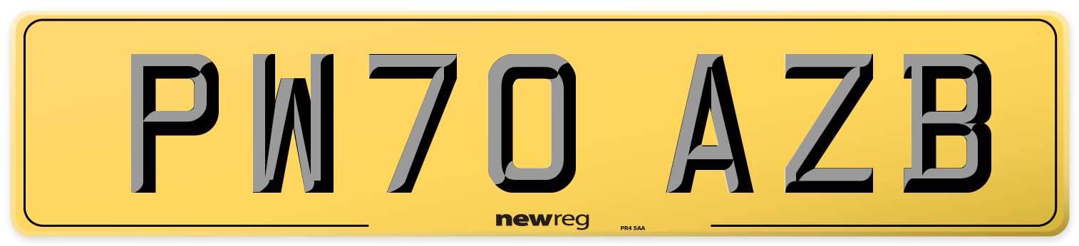 PW70 AZB Rear Number Plate