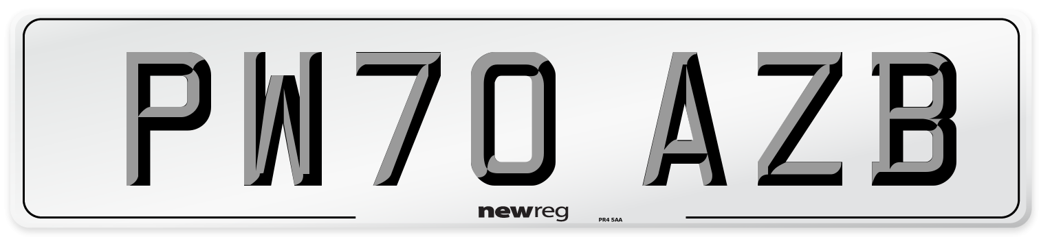 PW70 AZB Front Number Plate