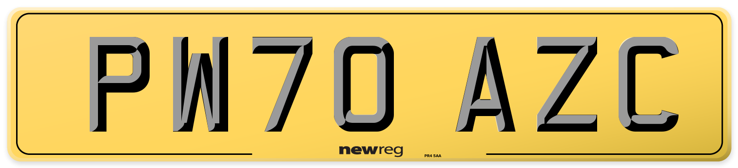 PW70 AZC Rear Number Plate