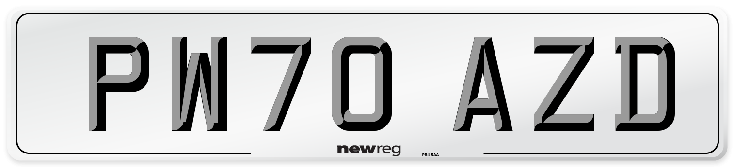 PW70 AZD Front Number Plate